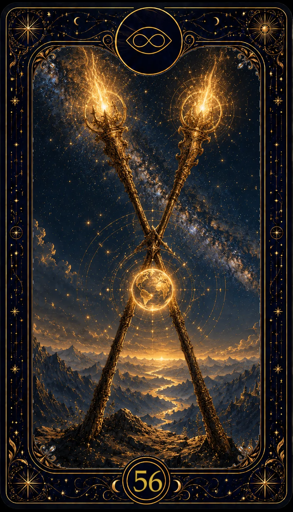 Zwei der Stäbe (Two of Wands)